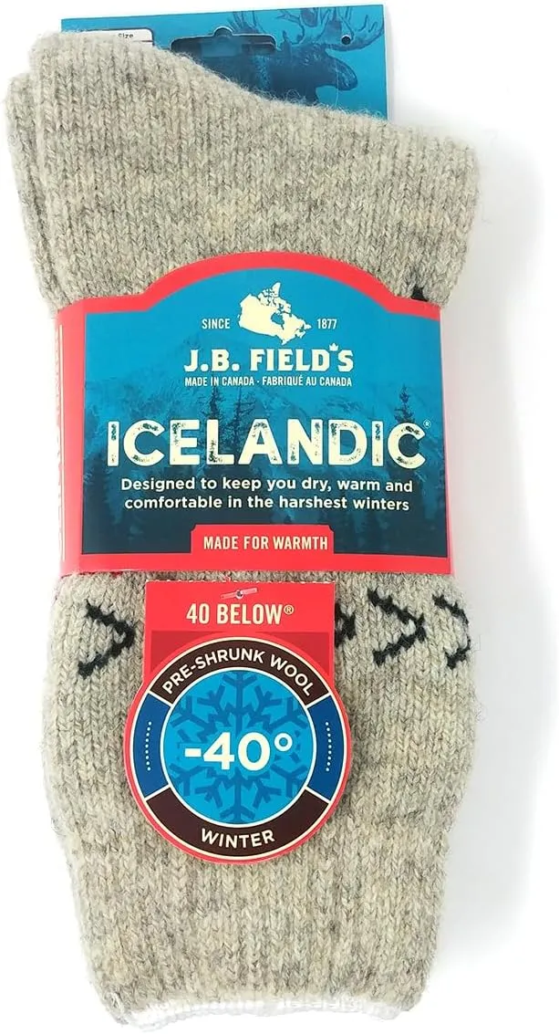 J.B. Field's Women's Icelandic -40 Below Snowflake Pattern Socks (2PK)