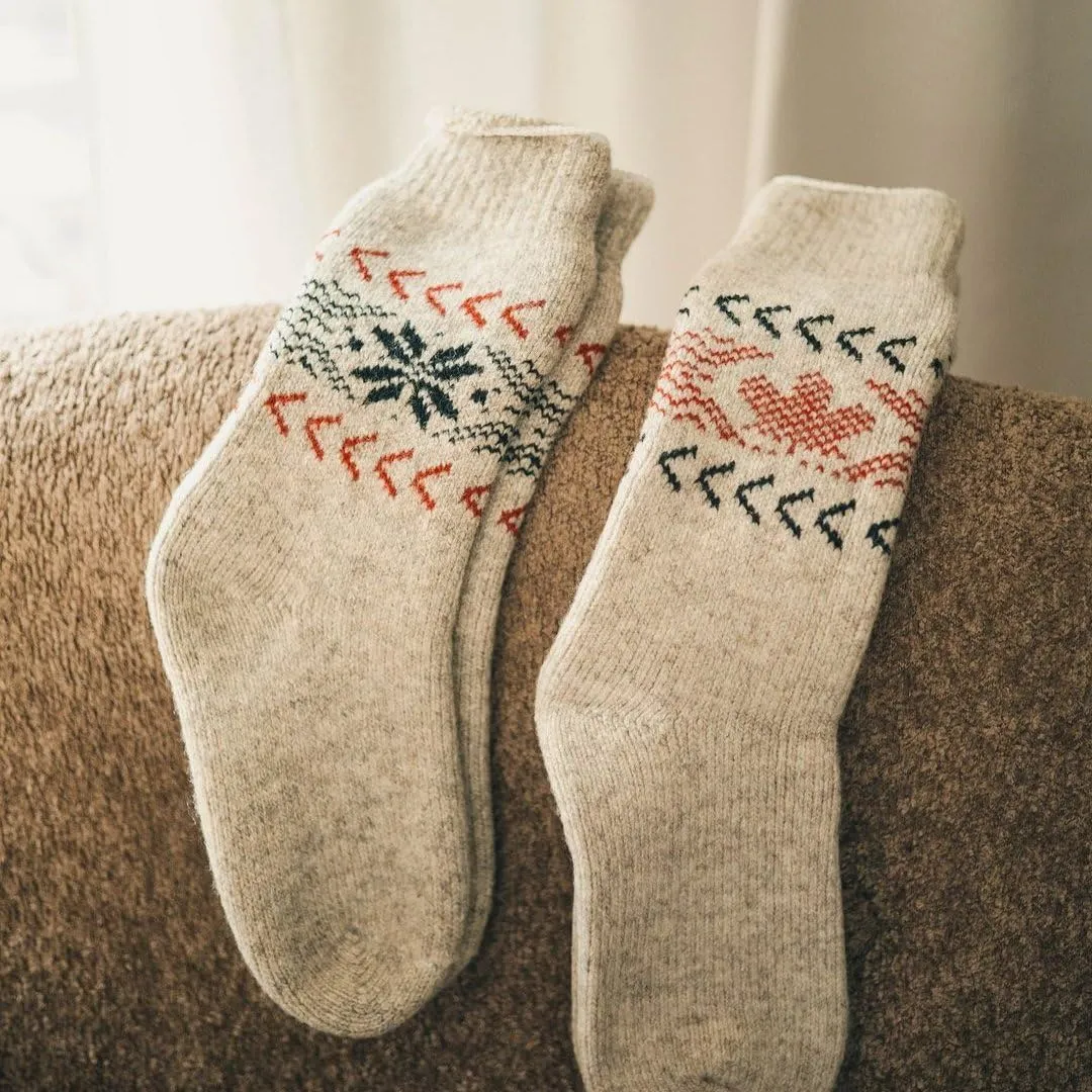 J.B. Field's Women's Icelandic -40 Below Snowflake Pattern Socks (2PK)