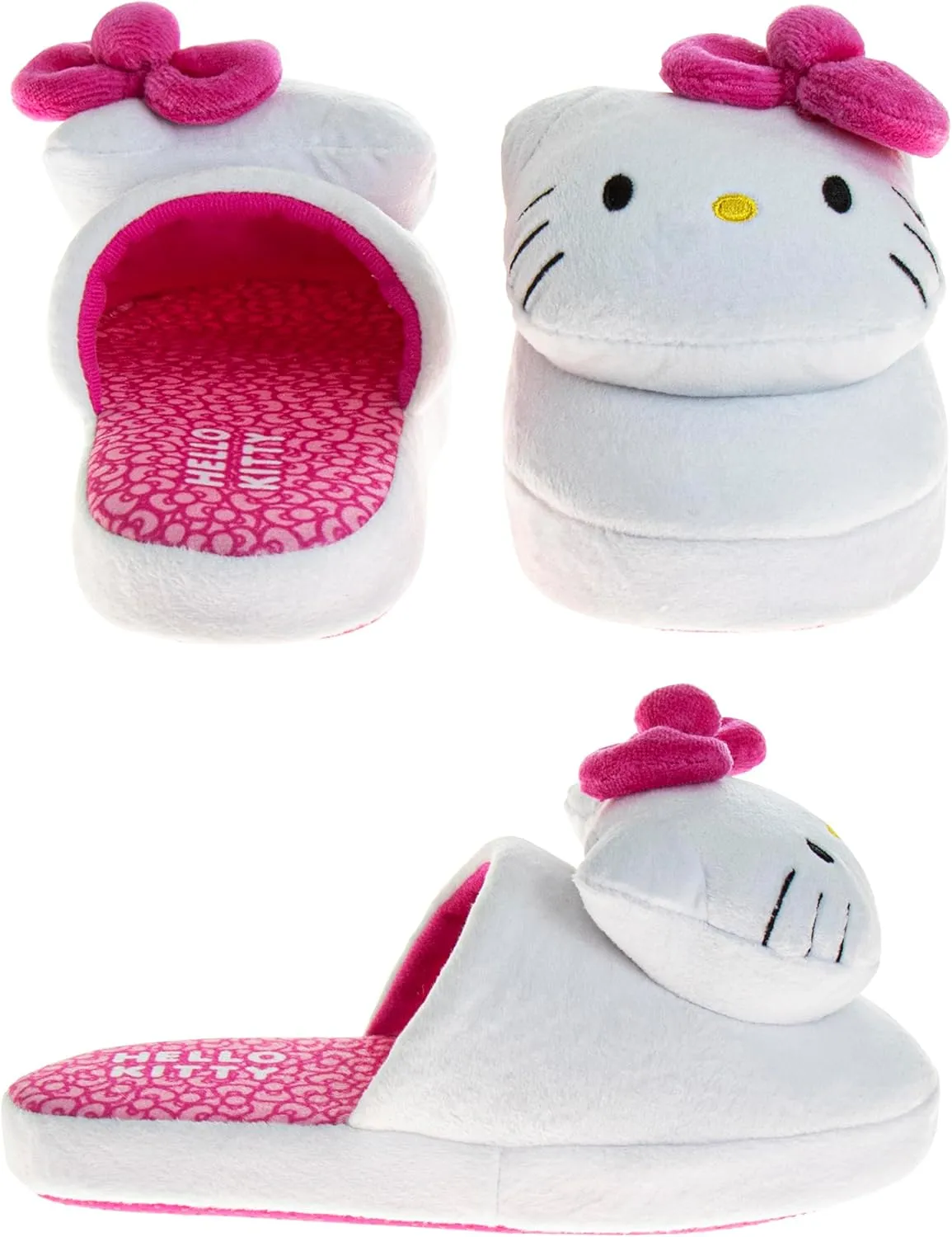 Josmo Sanrio Hello Kitty slippers for Women - Kitty White Indoor House Shoes Cute Plush Fuzzy Cat Slipper (sizes: 5-10 Adults)