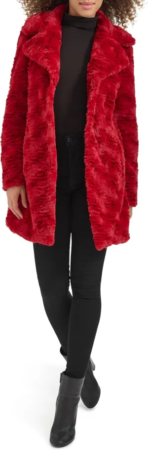 Kenneth Cole Women's Classic Mink Style Faux Fur Coat