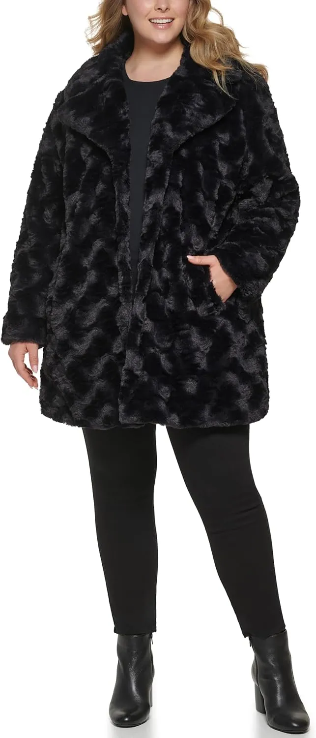 Kenneth Cole Women's Classic Mink Style Faux Fur Coat