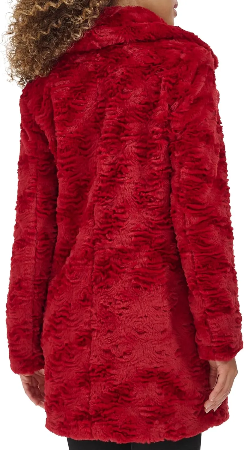 Kenneth Cole Women's Classic Mink Style Faux Fur Coat