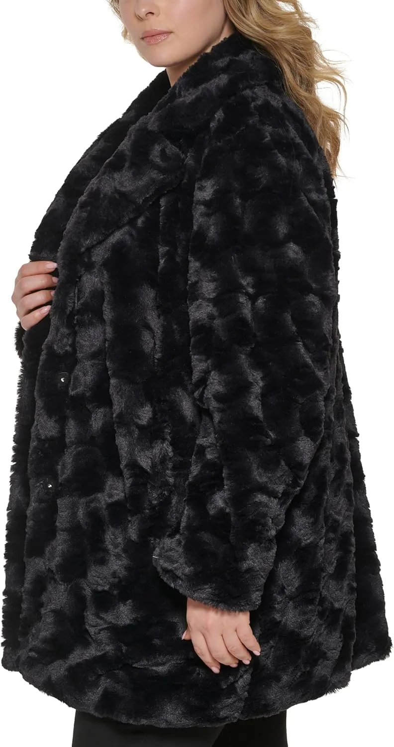 Kenneth Cole Women's Classic Mink Style Faux Fur Coat