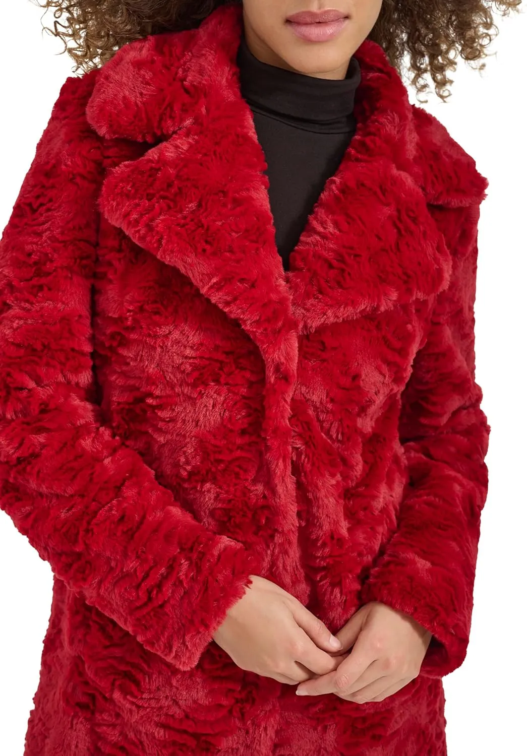 Kenneth Cole Women's Classic Mink Style Faux Fur Coat