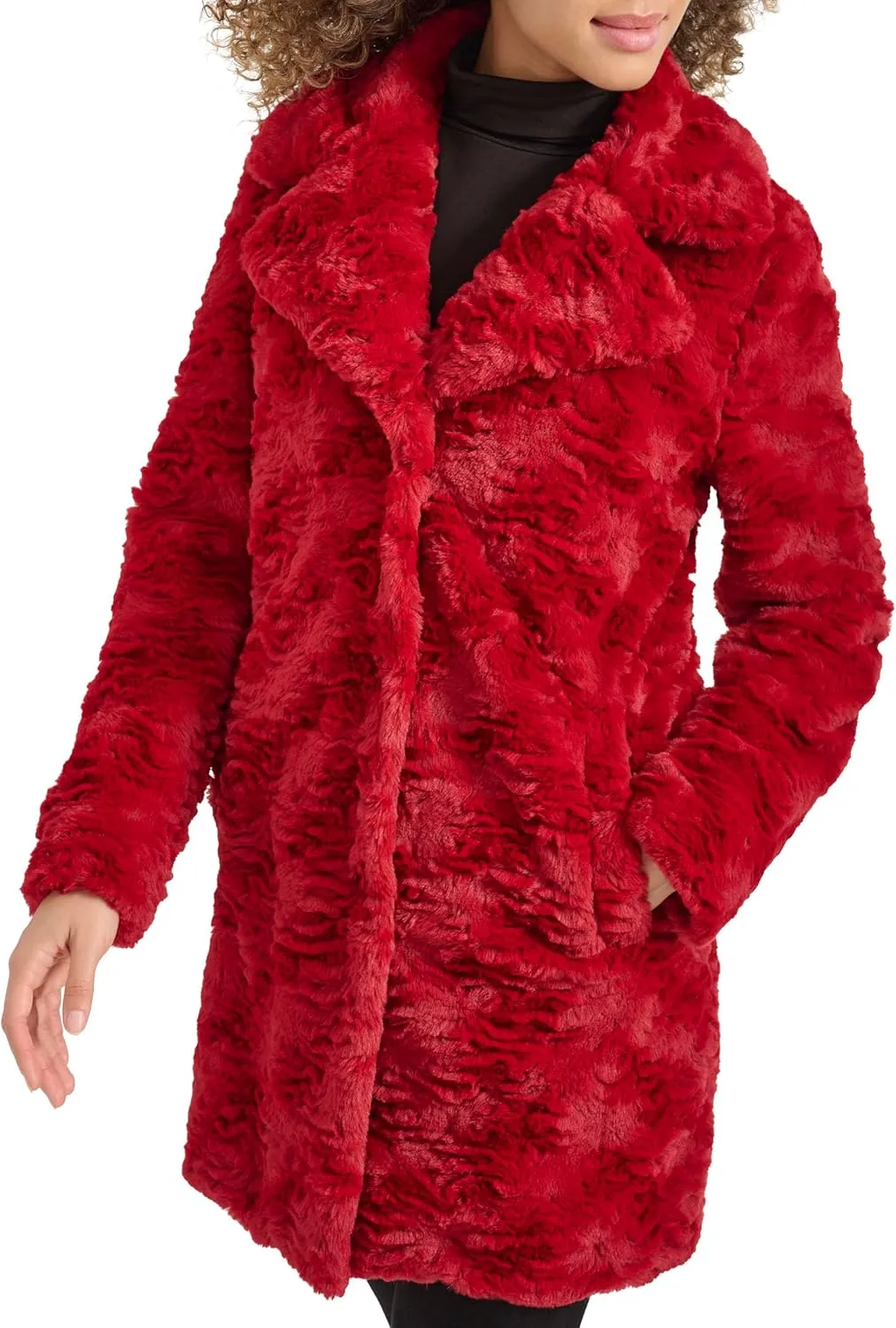 Kenneth Cole Women's Classic Mink Style Faux Fur Coat