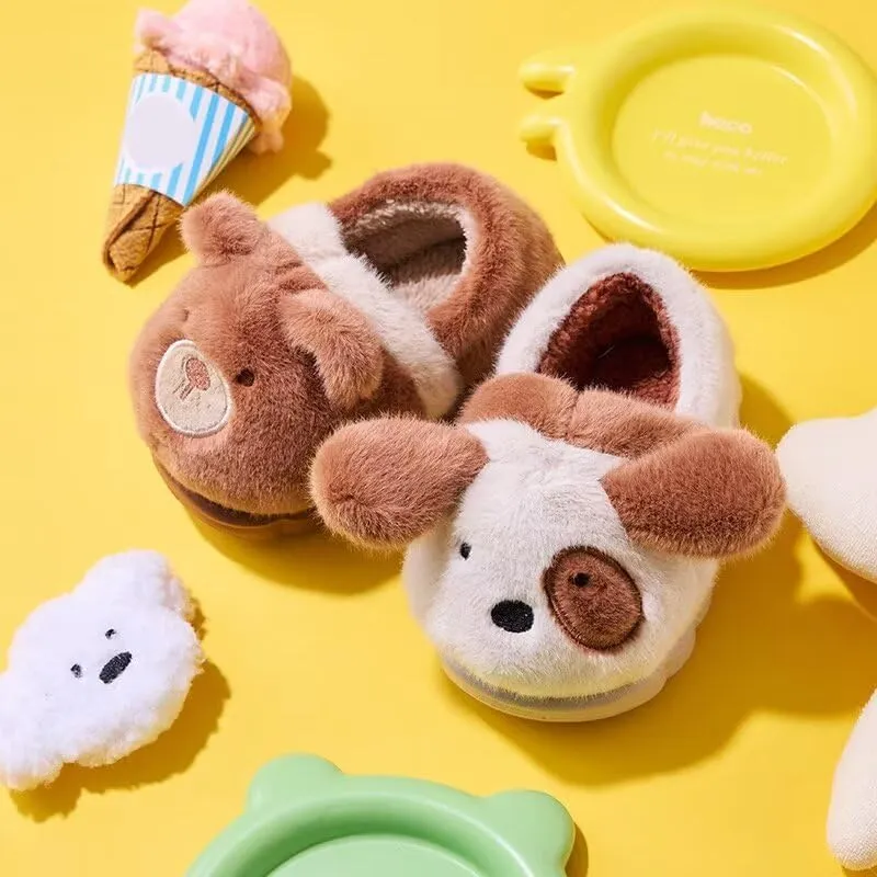Kids Boy Girl Lovely Cartoon Animal Warm Winter Slippers