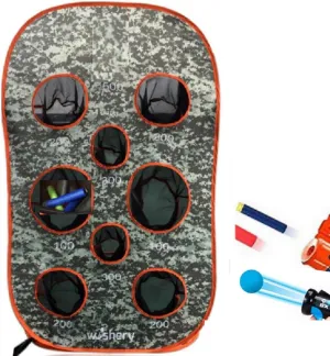 Kids Large Target for Nerf Guns - Shooting Practice Toy with Storage Net for Boys. Perfect for Indoor & Outdoor Nerf Party, Nerf War, or Birthday Gift