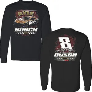 Kyle Busch 2025 Long Sleeve Rebel 2-Spot T-Shirt Black