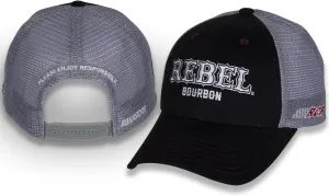 Kyle Busch #8 NASCAR 2024 Rebel Sponsor Black Gray Mesh Racing Snapback Hat