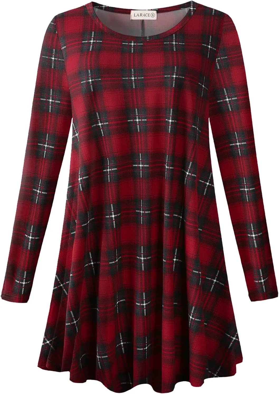 LARACE Plus Size Tunic Tops Long Sleeve Shirts for Women Swing Flowy Loose Fit Clothes for Leggings