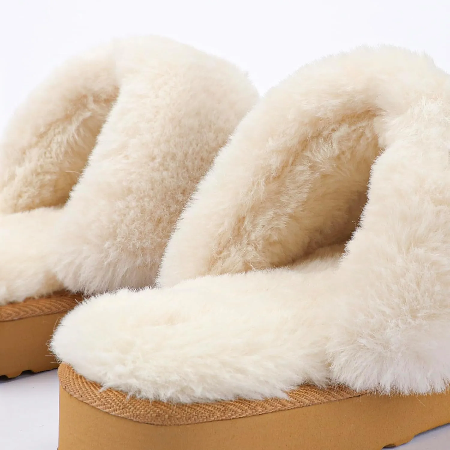 LazyStep Women's Fuzzy House Slippers, Slip on Warm Indoor and Outdoor House Shoes