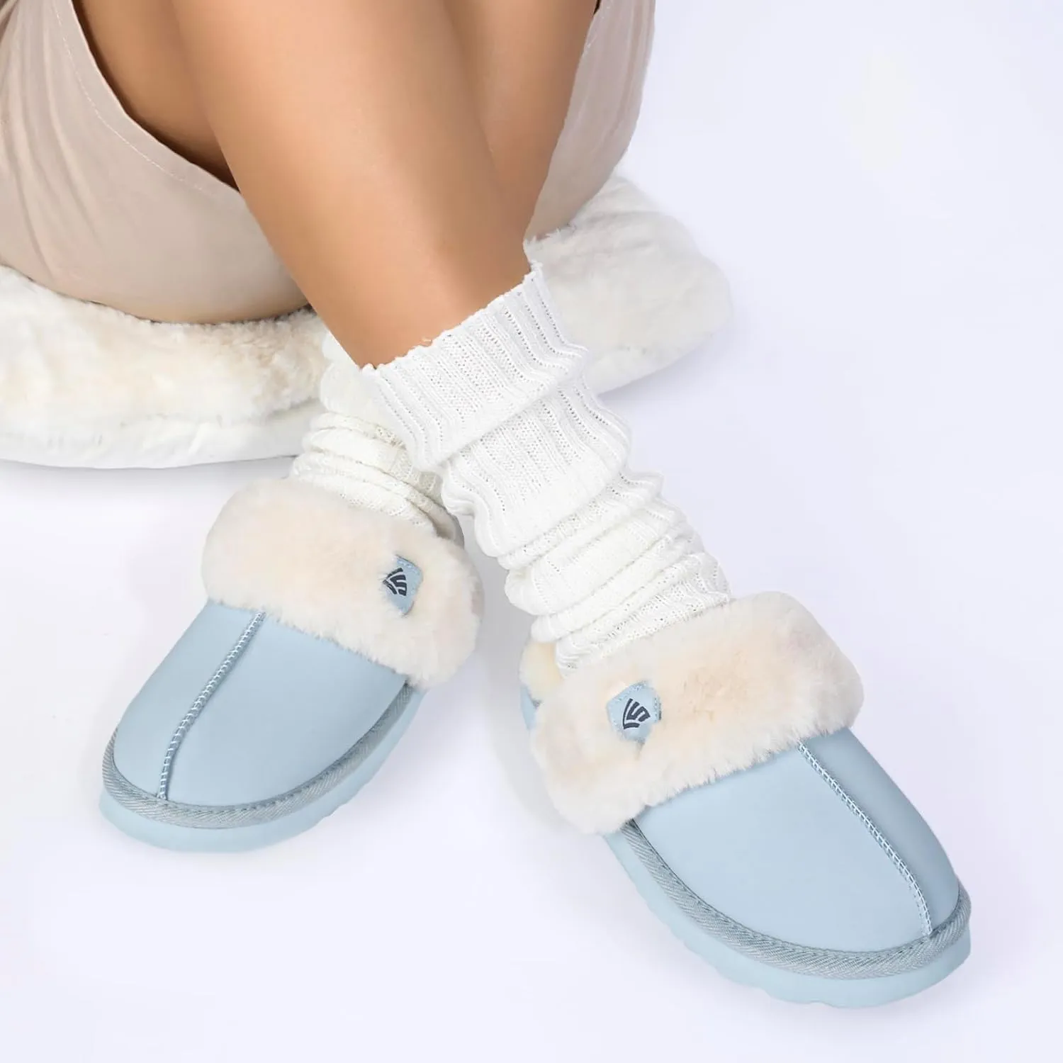 LazyStep Women's Fuzzy House Slippers, Slip on Warm Indoor and Outdoor House Shoes