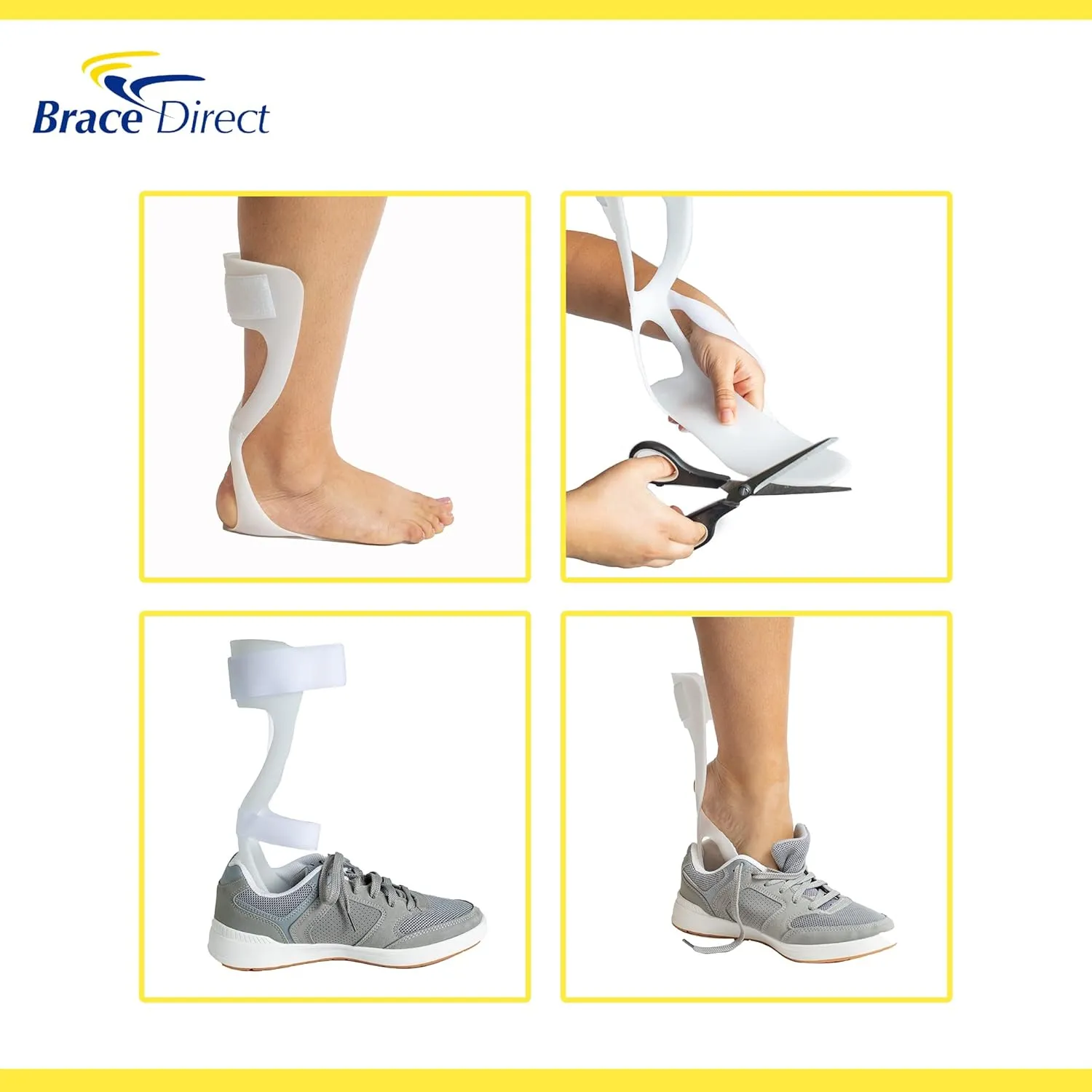 Leaf Spring Semi-Rigid AFO Support Brace for Flaccid Foot Drop Foot with Moldable/Trimmable Footplate Orthosis Support