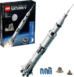 LEGO 92176 Ideas NASA Apollo Saturn V Space Rocket and Vehicles, Spaceship Collectors Building Set with Display Stand [Amazon Exclusive], 14  years