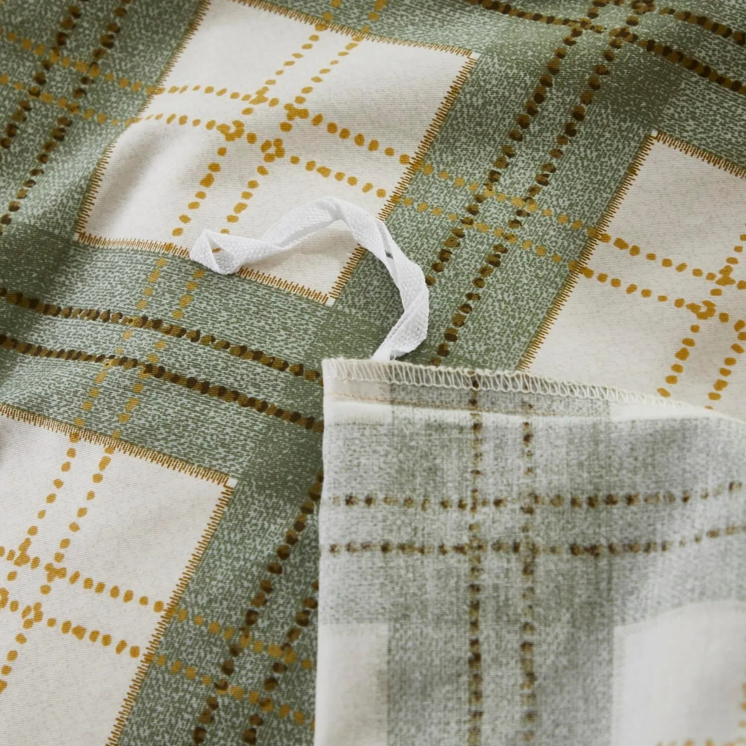 Lemfux Gingham Duvet Cover Queen 3 Pieces Cotton Sage Green Gingham Checkered Duvet Covers Girls Boys Light Green Plaid 1 x Queen Duvet Cover 90" x 90'' and 2 x Standard Pillowcases 20" x 30"