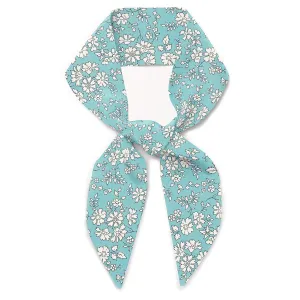Liberty London Purse, Head, or Neck Scarf - "Capel Aqua" Skinny Scarf - Headband, Handbag, Purse Handle - Silky Tana Lawn Cotton