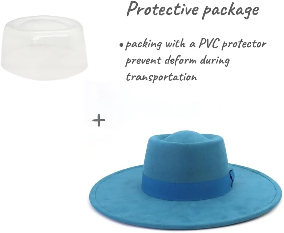 LIDHAY Wide Brim Fedora Hats for Women Men Large Suede Panama Rancher Hat Pork Pie Jazz Hat