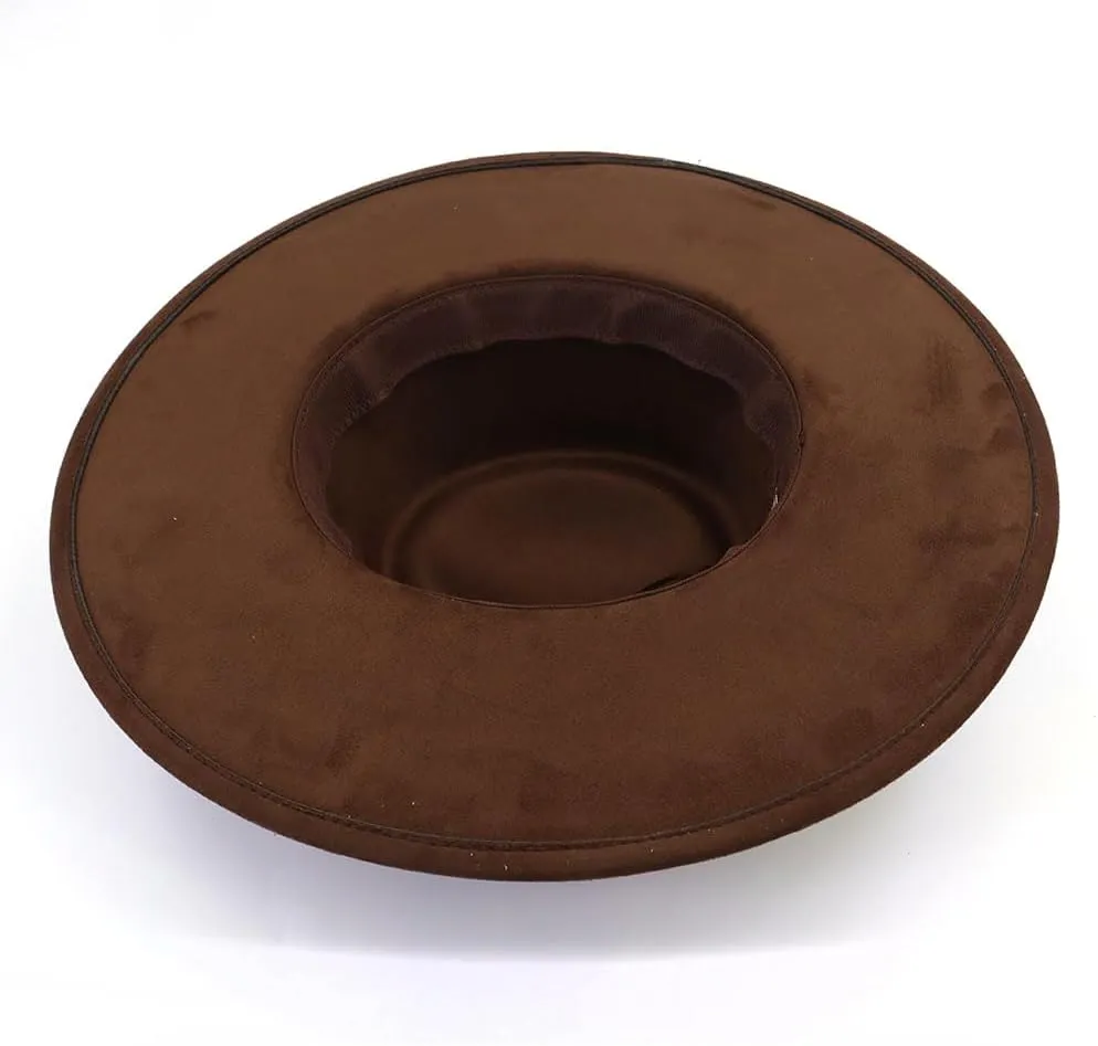 LIDHAY Wide Brim Fedora Hats for Women Men Large Suede Panama Rancher Hat Pork Pie Jazz Hat