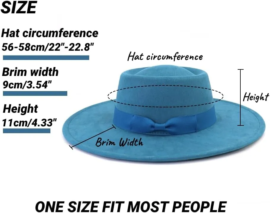 LIDHAY Wide Brim Fedora Hats for Women Men Large Suede Panama Rancher Hat Pork Pie Jazz Hat