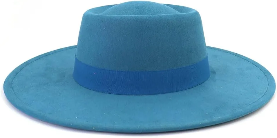 LIDHAY Wide Brim Fedora Hats for Women Men Large Suede Panama Rancher Hat Pork Pie Jazz Hat