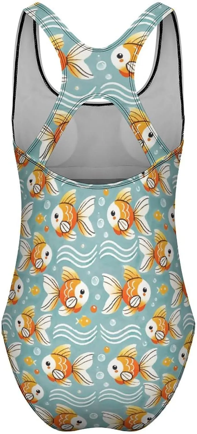 Llama Checkered Cute Alpaca Swim Suits for Women Tummy Control One Piece Swimsuits Racerback Swimwear with Padded
