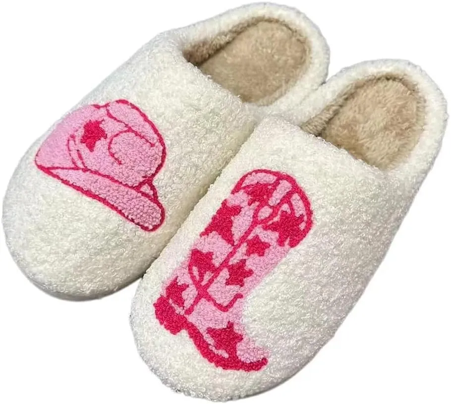 LNERIP Animal Slippers Fruit Slippers Plant Slippers Various Cartoon Patterns Fluffy Soft Memory Foam Retro Indoor Outdoor Home Couple Shoes