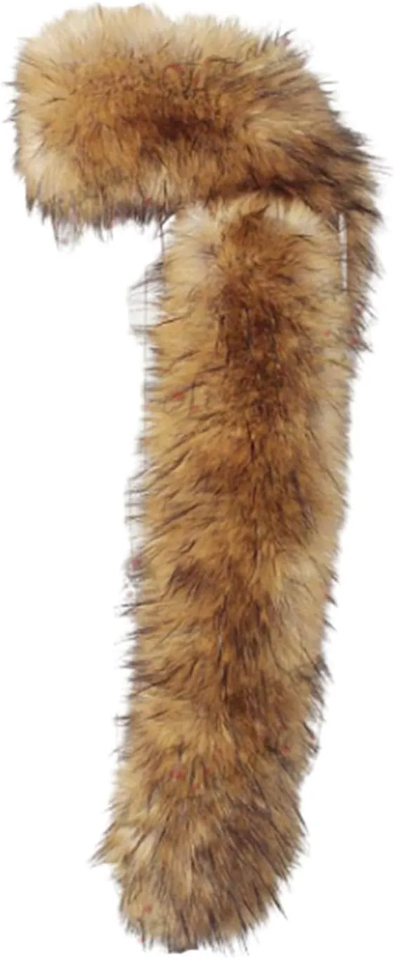 Long Men Women Faux Fur Collar Winter Warm Wrap Stole Scarf Shawl Shrug