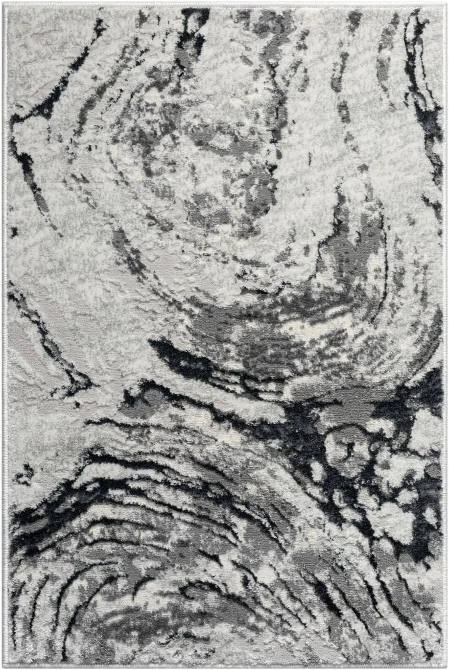 LUXE WEAVERS Marble Swirl Gray 2x3 Area Rug