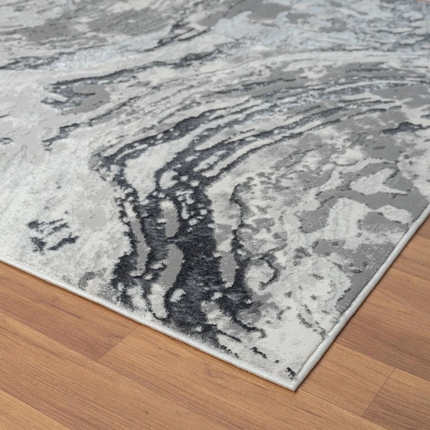 LUXE WEAVERS Marble Swirl Gray 2x3 Area Rug