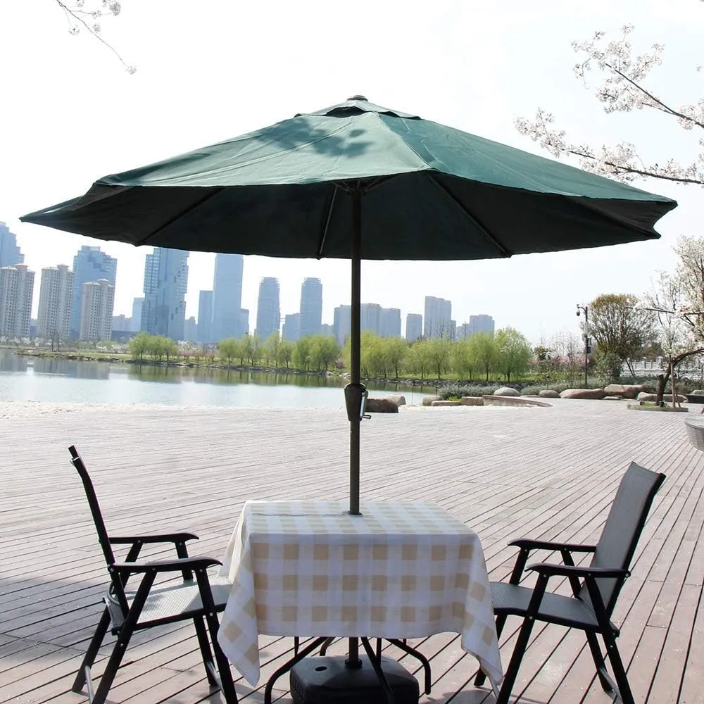 Melaluxe Spring/Summer Wrinkle-Free Waterproof Outdoor Tablecloth with Umbrella Hole and Zipper, Beige Checkered, 60 Inch Square