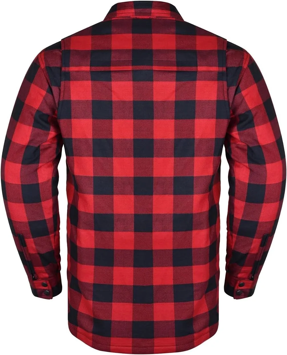 Mens Armored Checkered Flannel Biker Shirt, Multiple Waterproof Storage Pockets CE Approved Armor Reinforced Water Resistant