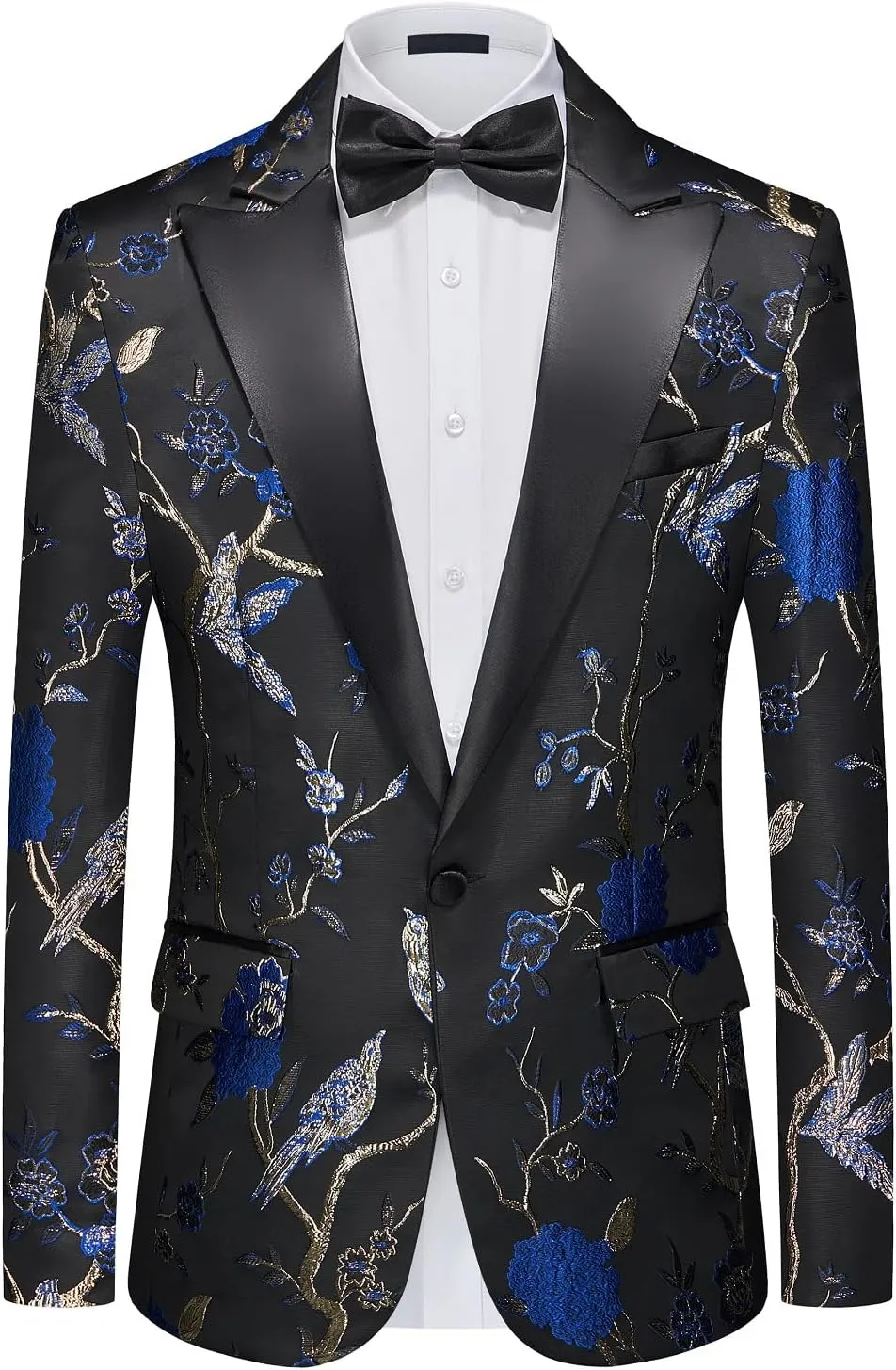 Mens Suits Slim Fit 2 Piece Formal Tuxedo Suits Blazer Pants with Bow Tie for Wedding Prom