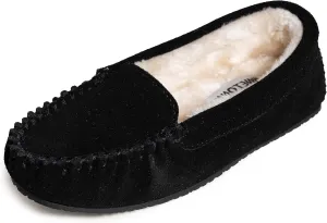 Minnetonka Cosi Venetian – Cozy Indoor Slippers for Women with Durable Rubber Hard Sole Design, Genuine Suede and Soft Pile Lining