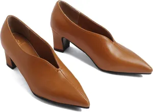 MOOMMO Women Comfortable Chunky Block Heel Pumps Shoes Pointed Toe Slip on Suede Penny Loafers Mid Heel Closed Pointy Toe Work Shoes Office Patchwork Ladies Dressy Fall Fashion Elegant 4-13 M US