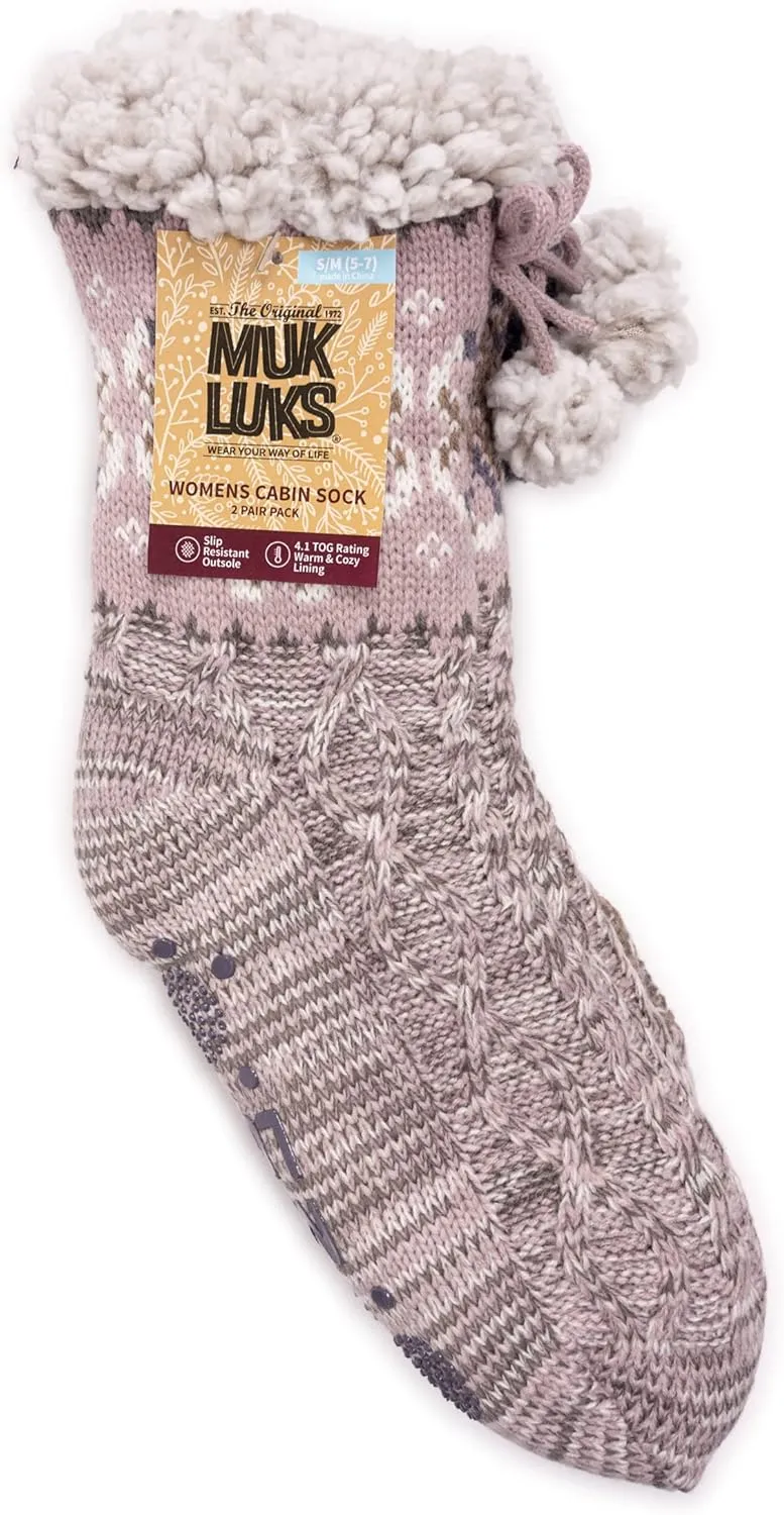 MUK LUKS Women's 2 Pair Pack Tall Cabin
