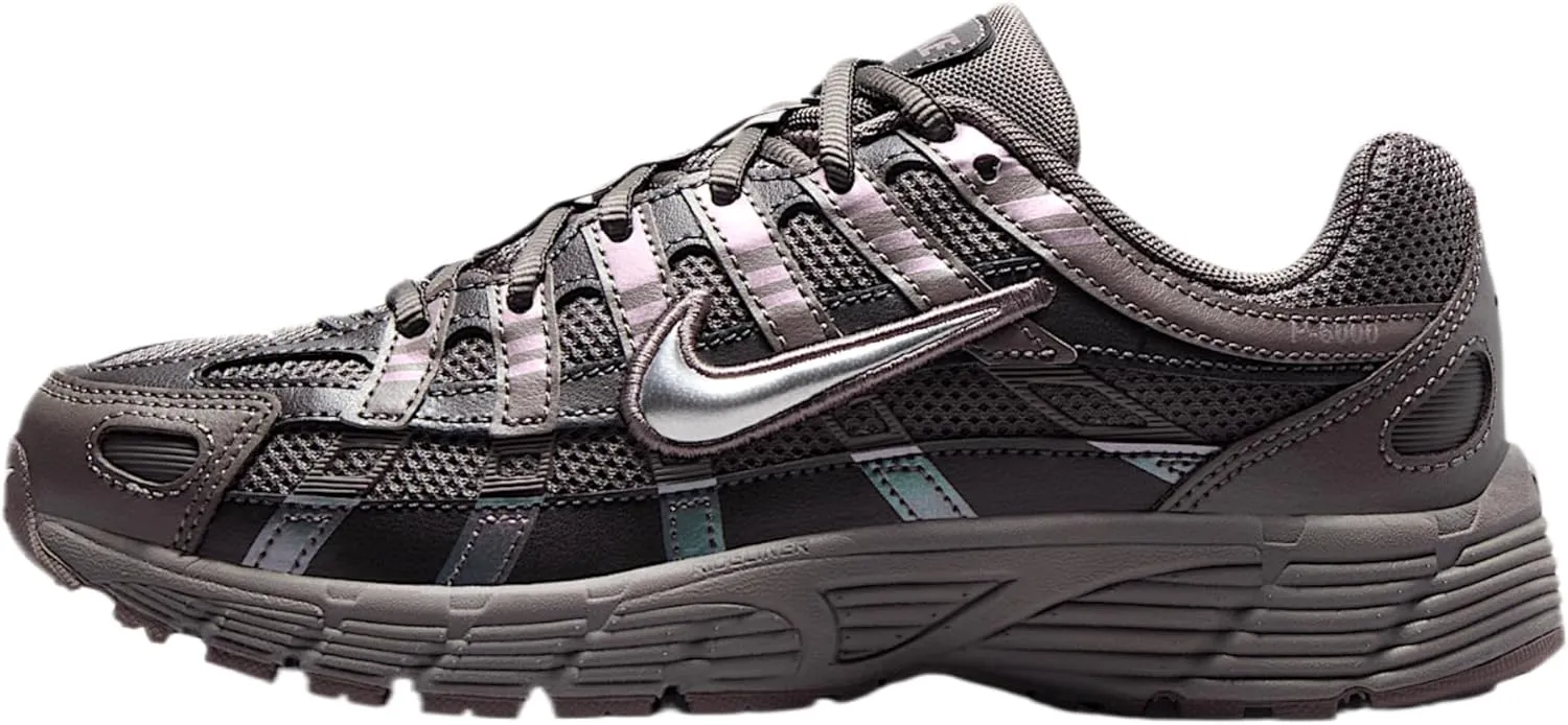 Nike P-6000 Big Kids' Shoes (HV5064-200, Cave Stone/Medium Ash/Flat Pewter/Metallic Silver)