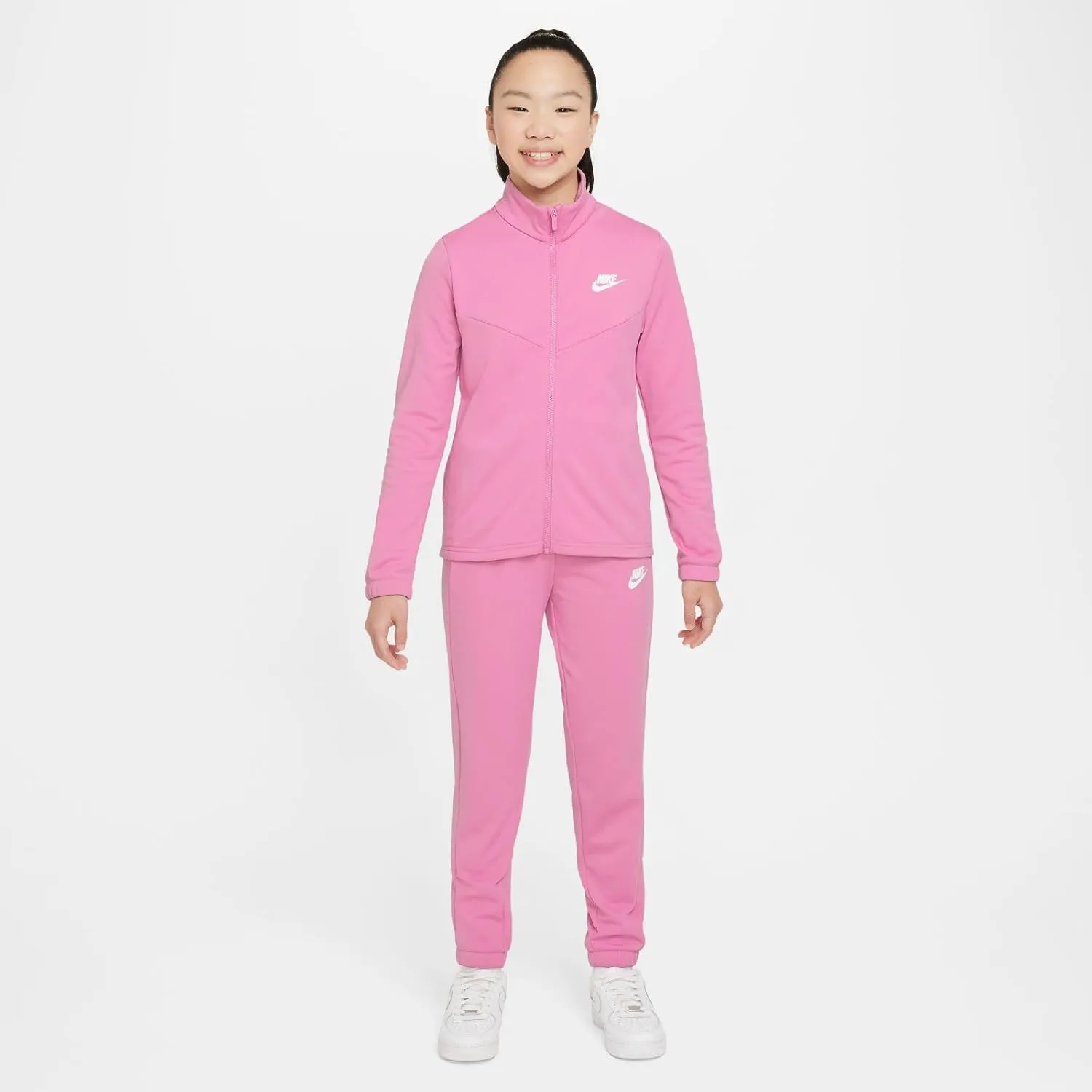 Nike Sportswear Big Kids' Tracksuit (FD3067-646, Magic Flamingo/Magic Flamingo/White)