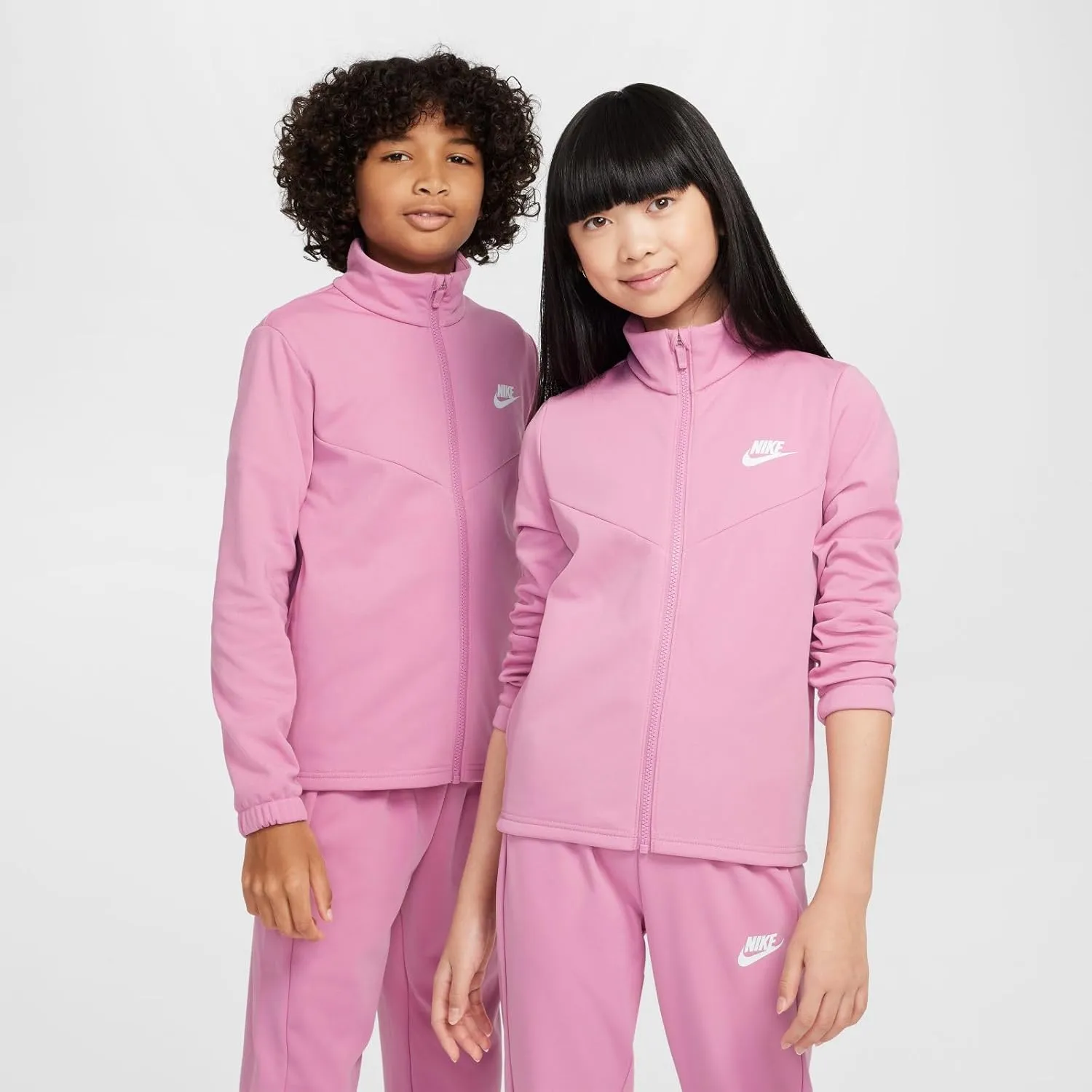 Nike Sportswear Big Kids' Tracksuit (FD3067-646, Magic Flamingo/Magic Flamingo/White)