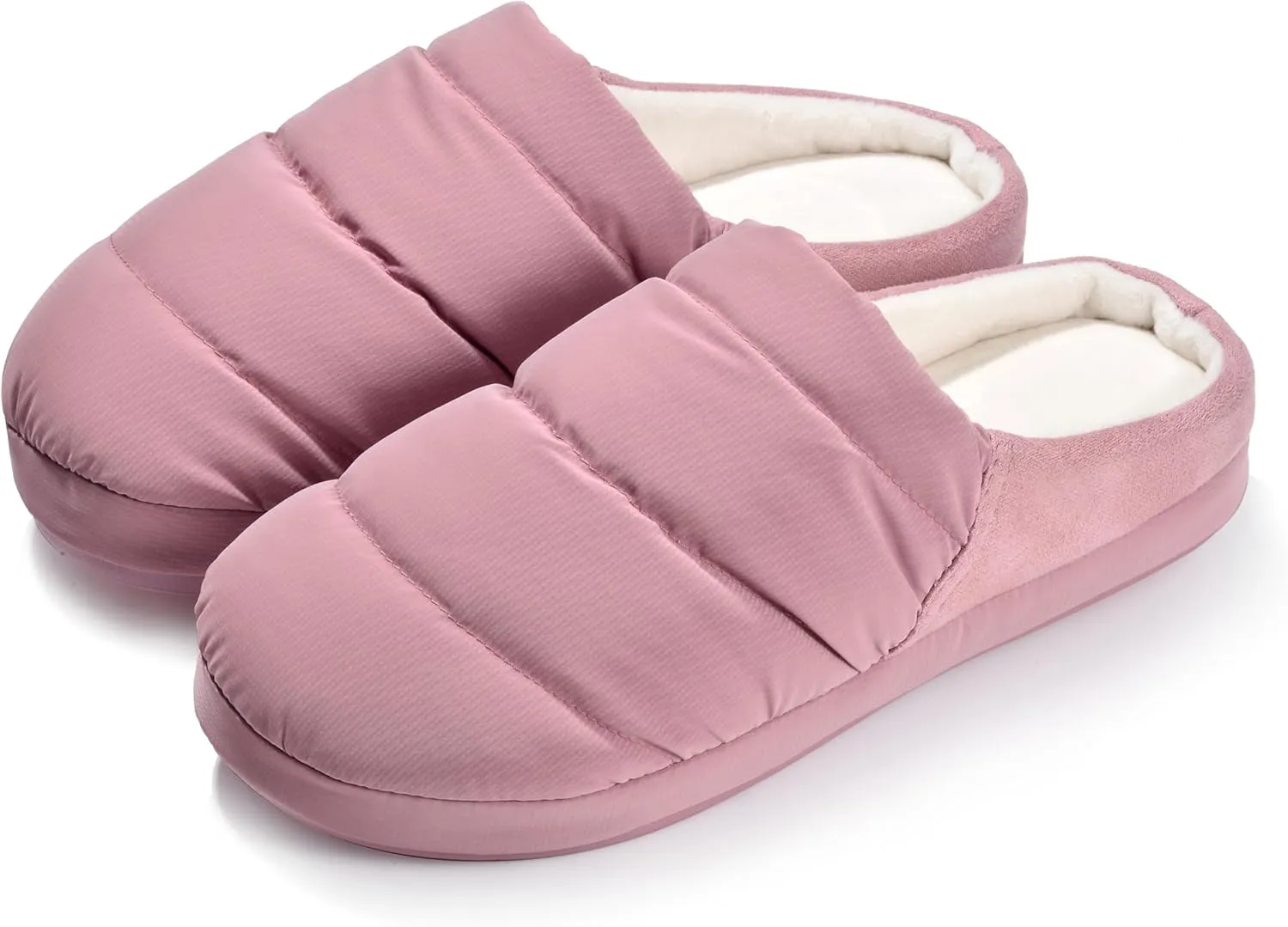 Non Slip House Slipper, Goose Down Fuzzy Memory Foam Slippers, Winter Warm Indoor Shoes for Women and Men