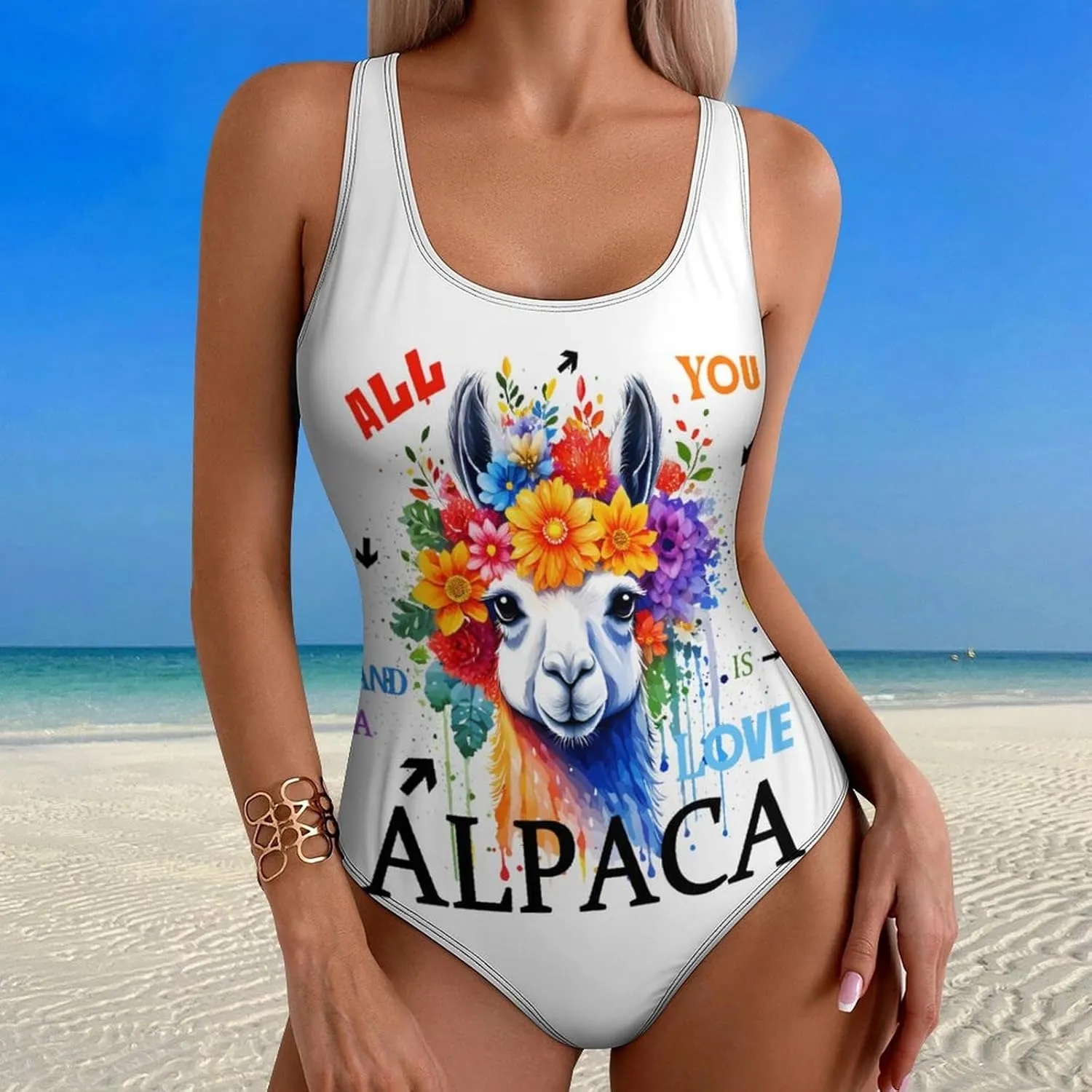 One Piece Swimsuit for Women Tropical Leaf Checkered Bathing Suits Racerback Swimsuits Tummy Control Padded Swimwear