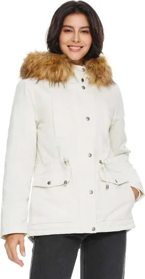 Orolay Women's Winter Parka Jacket Hooded Warm Coat Padded Jacket with Detachable Faux Fur