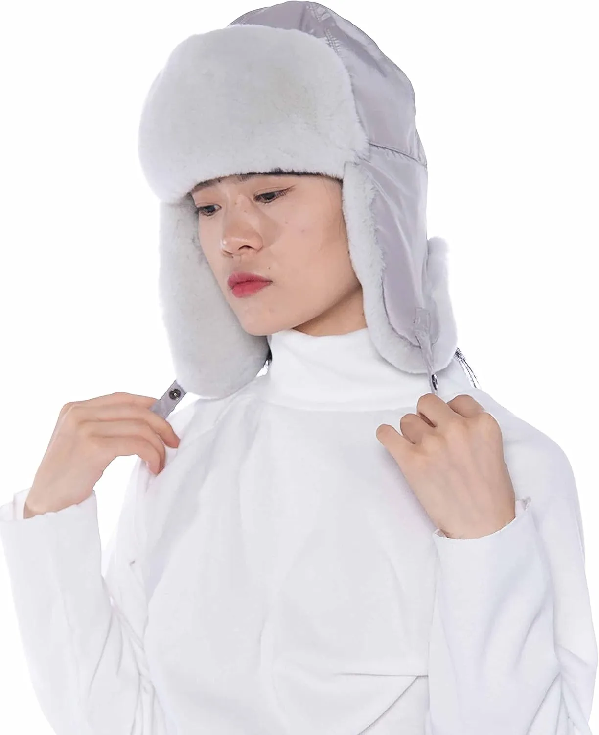 Outdoor Real Fur Ushanka - Rex Rabbit or Fox Fur, Unisex Design for All Weather