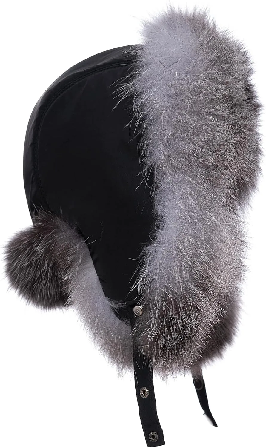 Outdoor Real Fur Ushanka - Rex Rabbit or Fox Fur, Unisex Design for All Weather