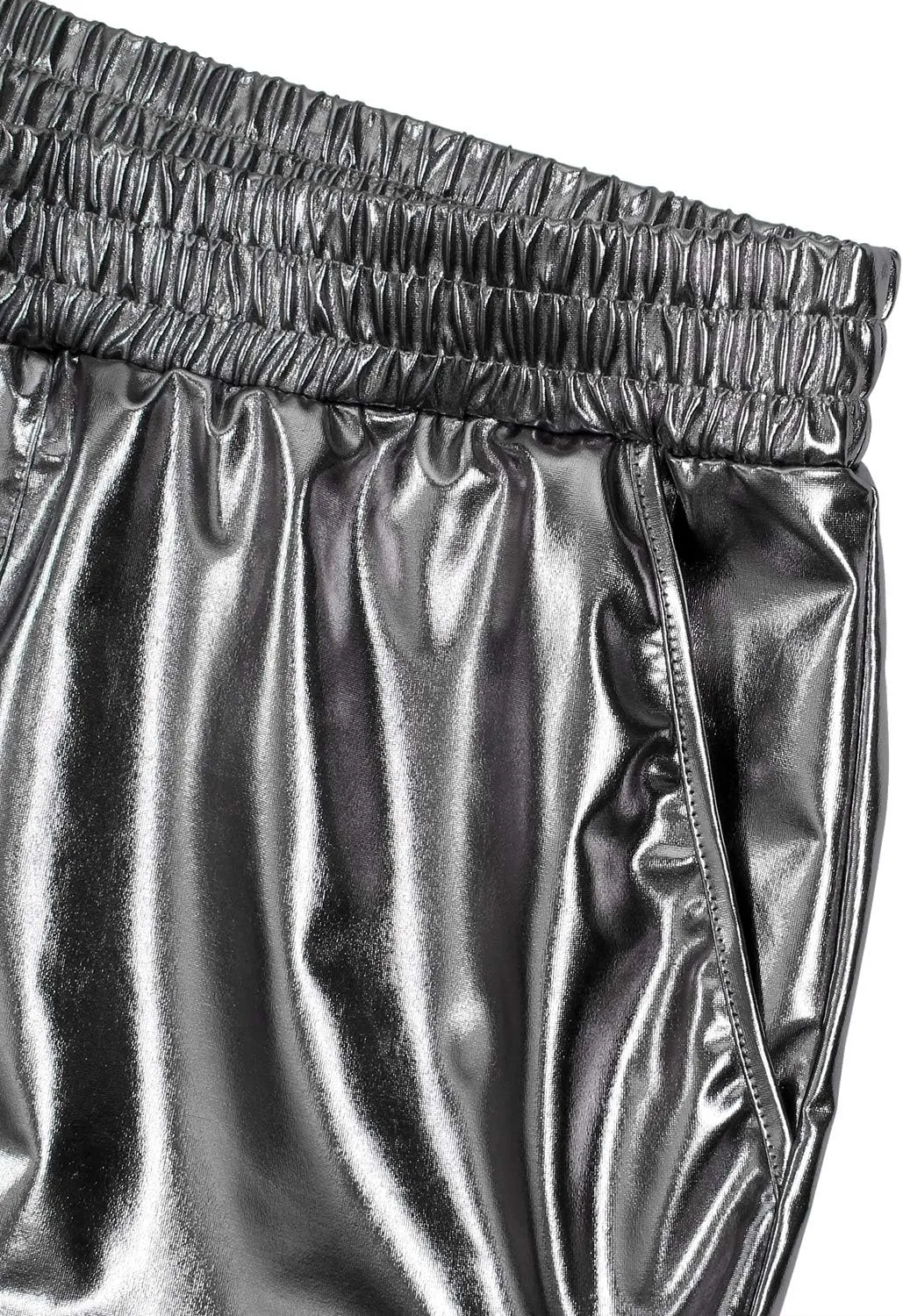 PESION Women's Metallic Shiny Shorts Sparkly Rave Hot Short Pants
