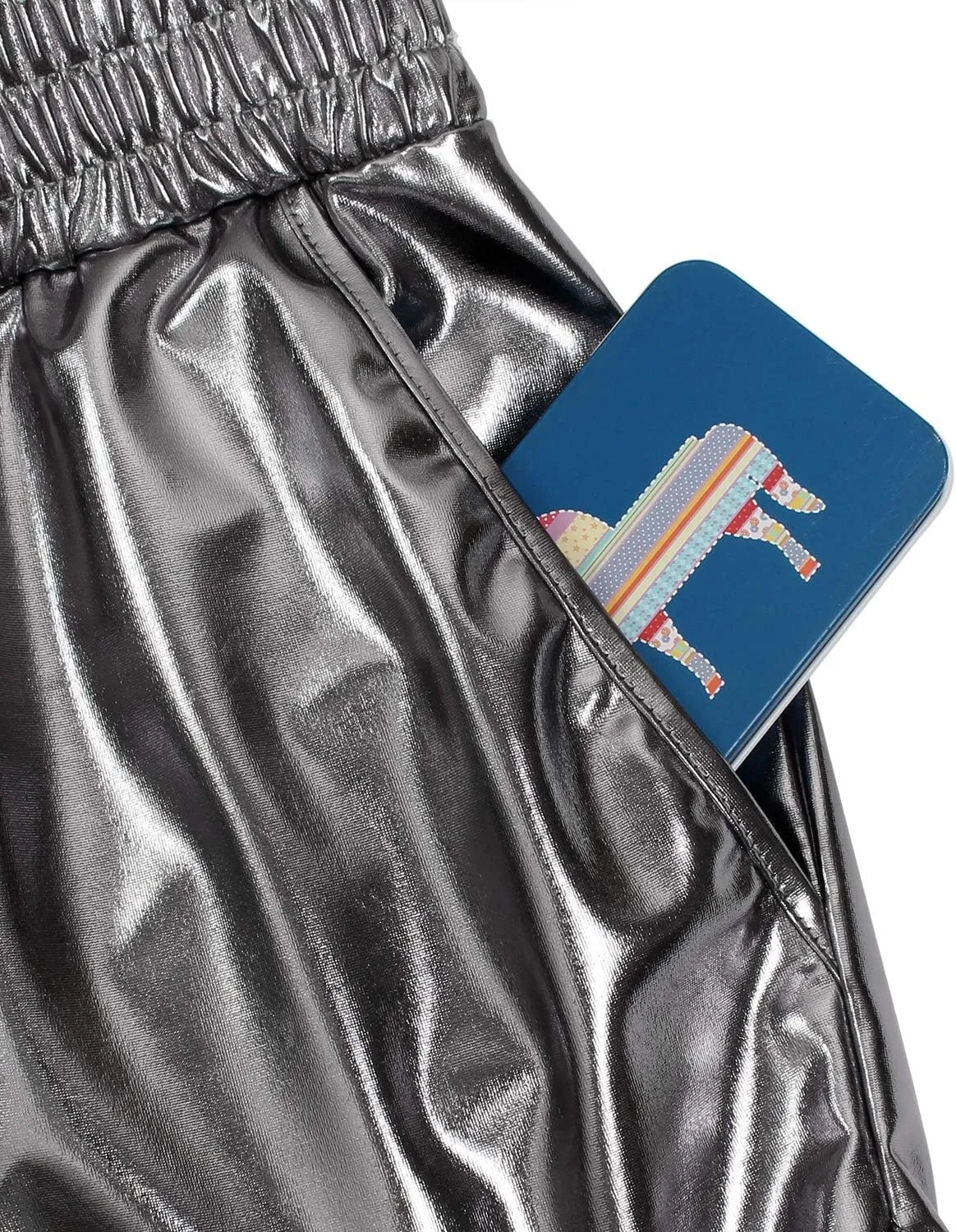 PESION Women's Metallic Shiny Shorts Sparkly Rave Hot Short Pants