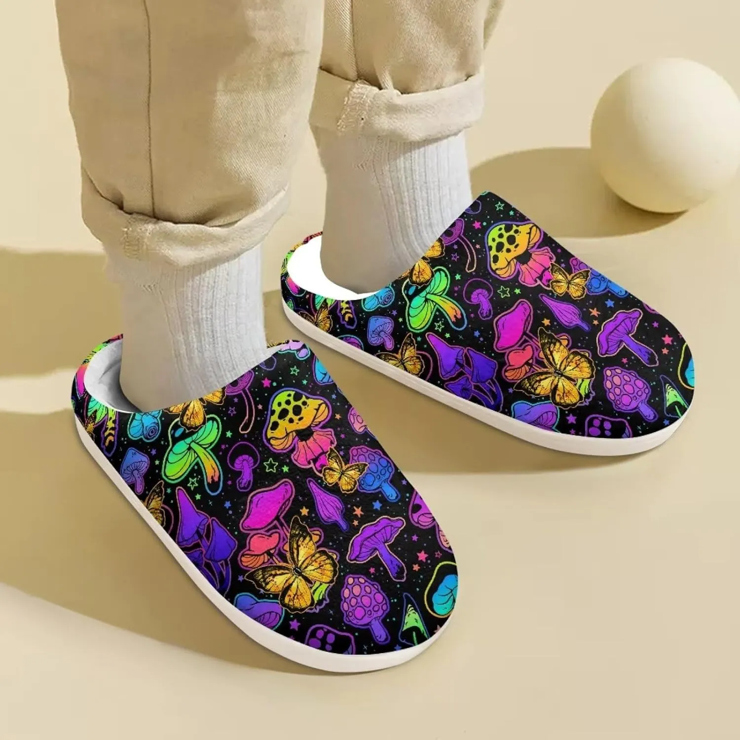 Plush House Shoes Boys Slippers Indoor Slipper for Winter Fuzzy Slippers for Girls Unisex-Child