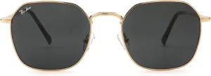 Pro Acme Classic Sunglasses for Women Men Hexagonal Flat Metal Frame Trendy Square Shades Sunglasses 100% Real Glass Lens