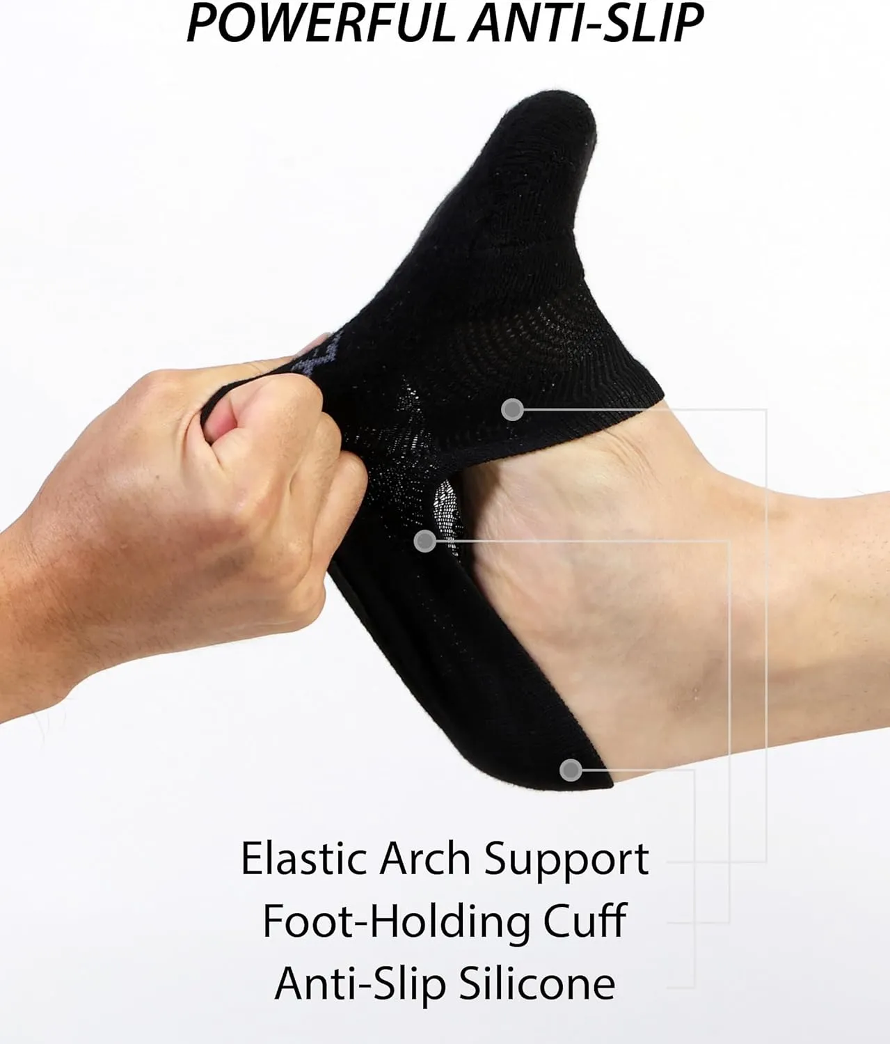Pro Mountain No Show Socks Wide Toe Box For Health Bunion Unisex Size S to X-Large Cotton Cushion Footies