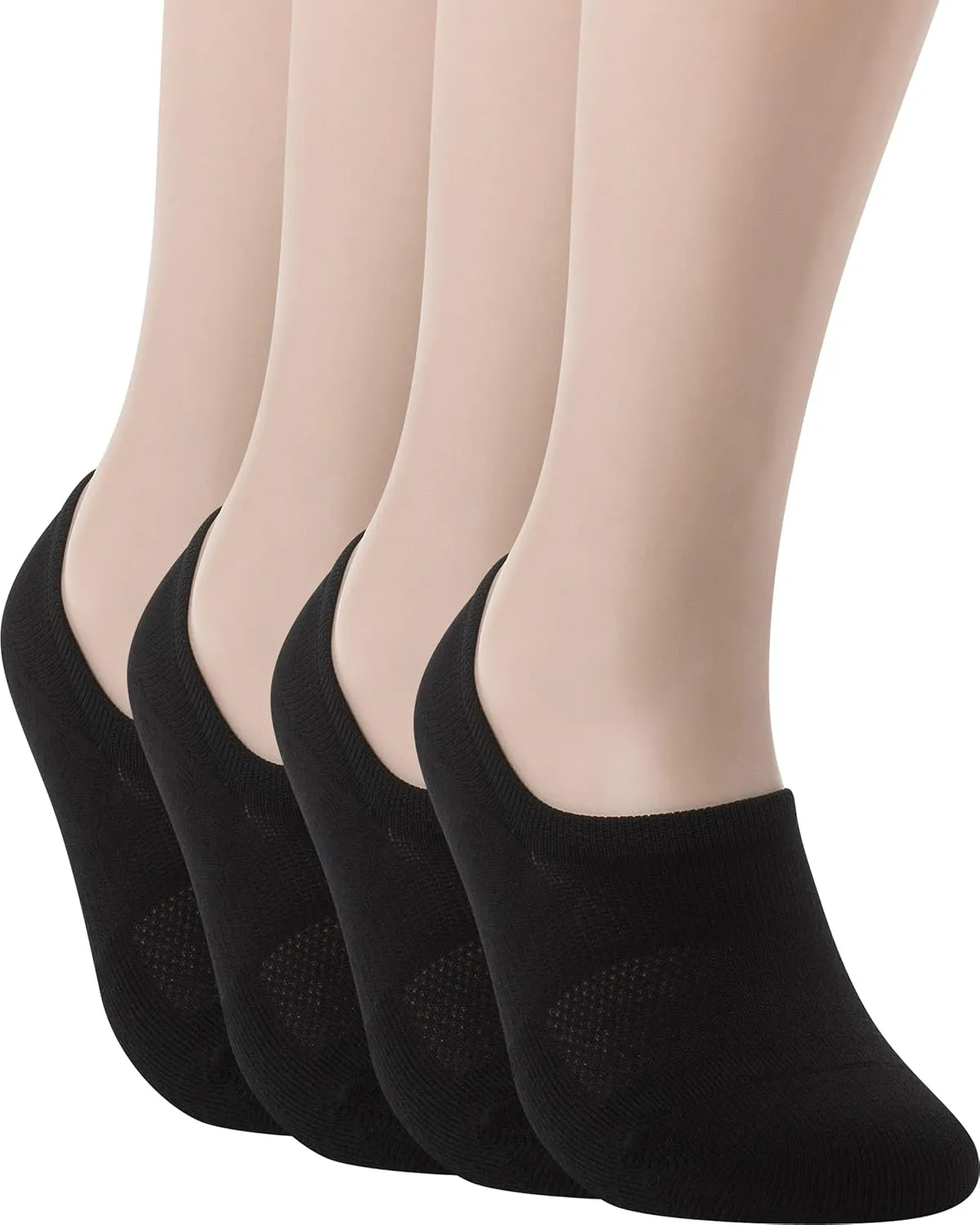 Pro Mountain No Show Socks Wide Toe Box For Health Bunion Unisex Size S to X-Large Cotton Cushion Footies