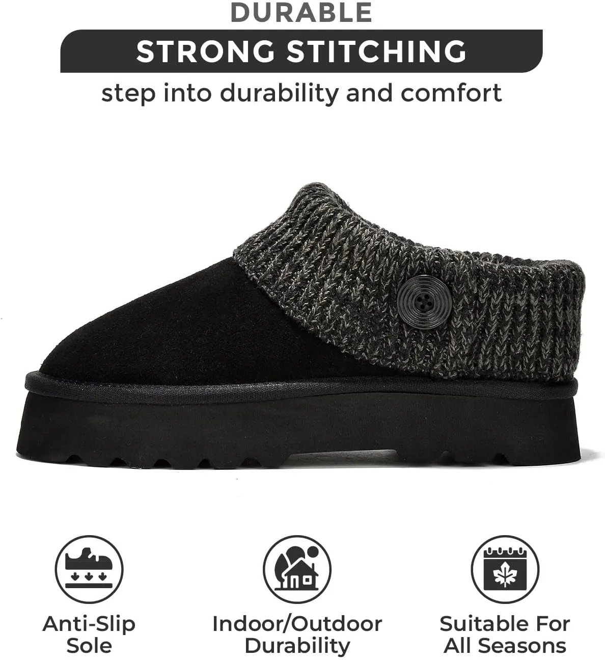Project Cloud Womens Slippers with Memory Foam House Shoes & Fuzzy Slippers - Non-slip Fur Lining House Shoes for Women Footwear (Aspened)